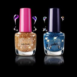 Illustration of sparkling nail polish bottle